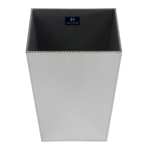 Cestino getta carta 'Koh-i-Noor' in ecopelle - cm 23x23x30h - Cromo Metal by CeramicStore | Lo specialista del tuo bagno