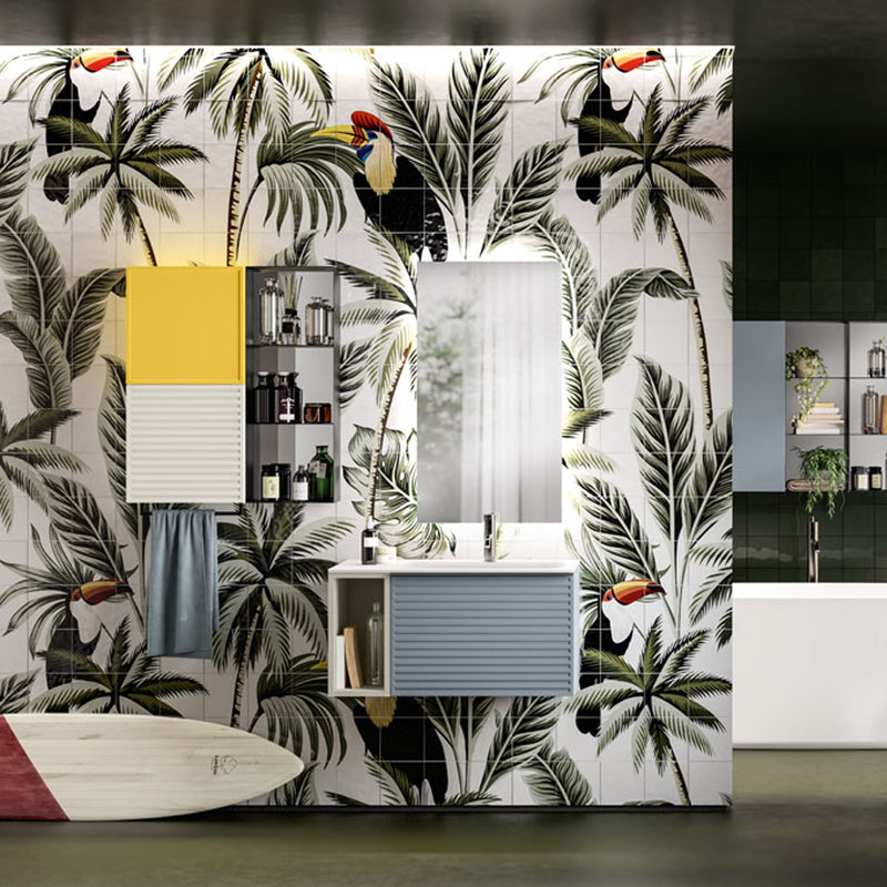 Composizione bagno sospesa con lavabo, specchio e pensili 70+80x200hx46 cm PIX7 by CeramicStore | Lo specialista del tuo bagno