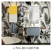 Composizione bagno sospesa con lavabo, specchio e pensili 70+80x200hx46 cm PIX7 by CeramicStore | Lo specialista del tuo bagno