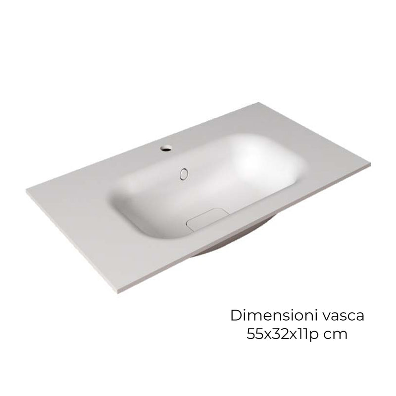 Composizione bagno sospesa con lavabo, specchio e pensili 70+80x200hx46 cm PIX7 by CeramicStore | Lo specialista del tuo bagno