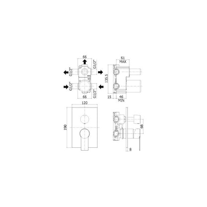 Miscelatore doccia Paffoni serie Tango 3 uscite - Nero Opaco by CeramicStore | Lo specialista del tuo bagno