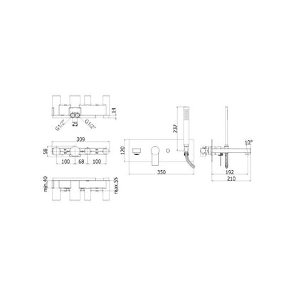 Miscelatore vasca a parete Paffoni con duplex e deviatore a pulsante serie Tango - Nero Opaco by CeramicStore | Lo specialista del tuo bagno