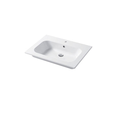 Lavabo a consolle in ceramica bianca lucida serie Qubo Square 51 Disegno-Ceramica 71cm by CeramicStore | Lo specialista del tuo bagno