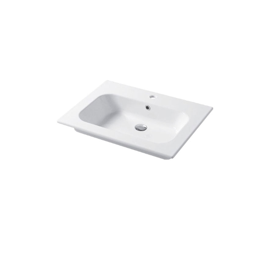 Lavabo a consolle in ceramica bianca lucida serie Qubo Square 51 Disegno-Ceramica 71cm by CeramicStore | Lo specialista del tuo bagno