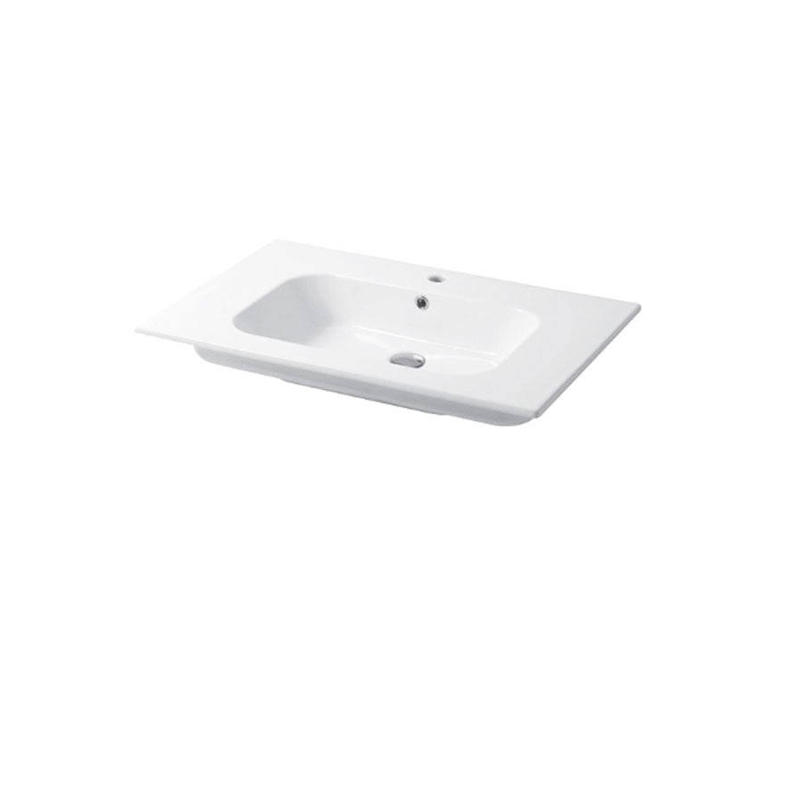 Lavabo a consolle in ceramica bianca lucida serie Qubo Square 51 Disegno-Ceramica 81cm by CeramicStore | Lo specialista del tuo bagno