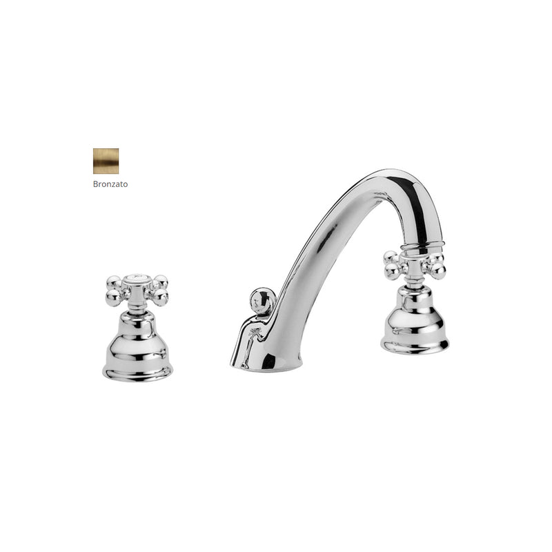 Batteria lavabo a 3 fori senza scarico Paffoni serie Viola - Bronzato by CeramicStore | Lo specialista del tuo bagno