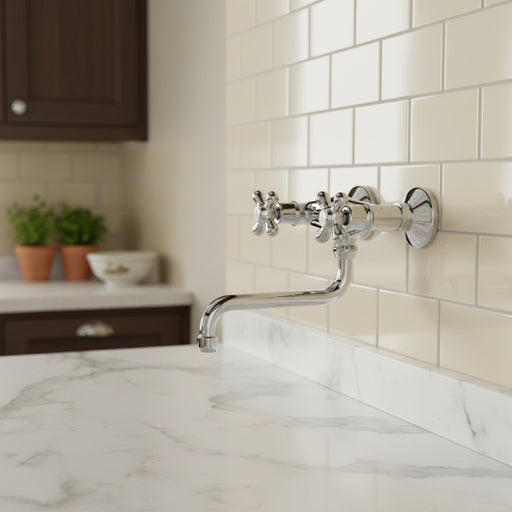 Gruppo lavello a doppia leva cucina a parete serie Iris modello IRV161CR Cromato Paffoni by CeramicStore | Lo specialista del tuo bagno