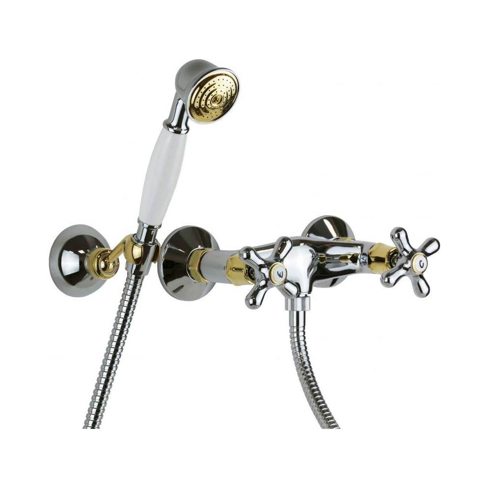 Gruppo doccia esterno con doccetta serie Iris modello IRV168DCO cromato oro Paffoni by CeramicStore | Lo specialista del tuo bagno