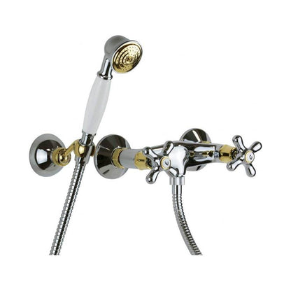 Gruppo doccia esterno con doccetta serie Iris modello IRV168DCO cromato oro Paffoni by CeramicStore | Lo specialista del tuo bagno