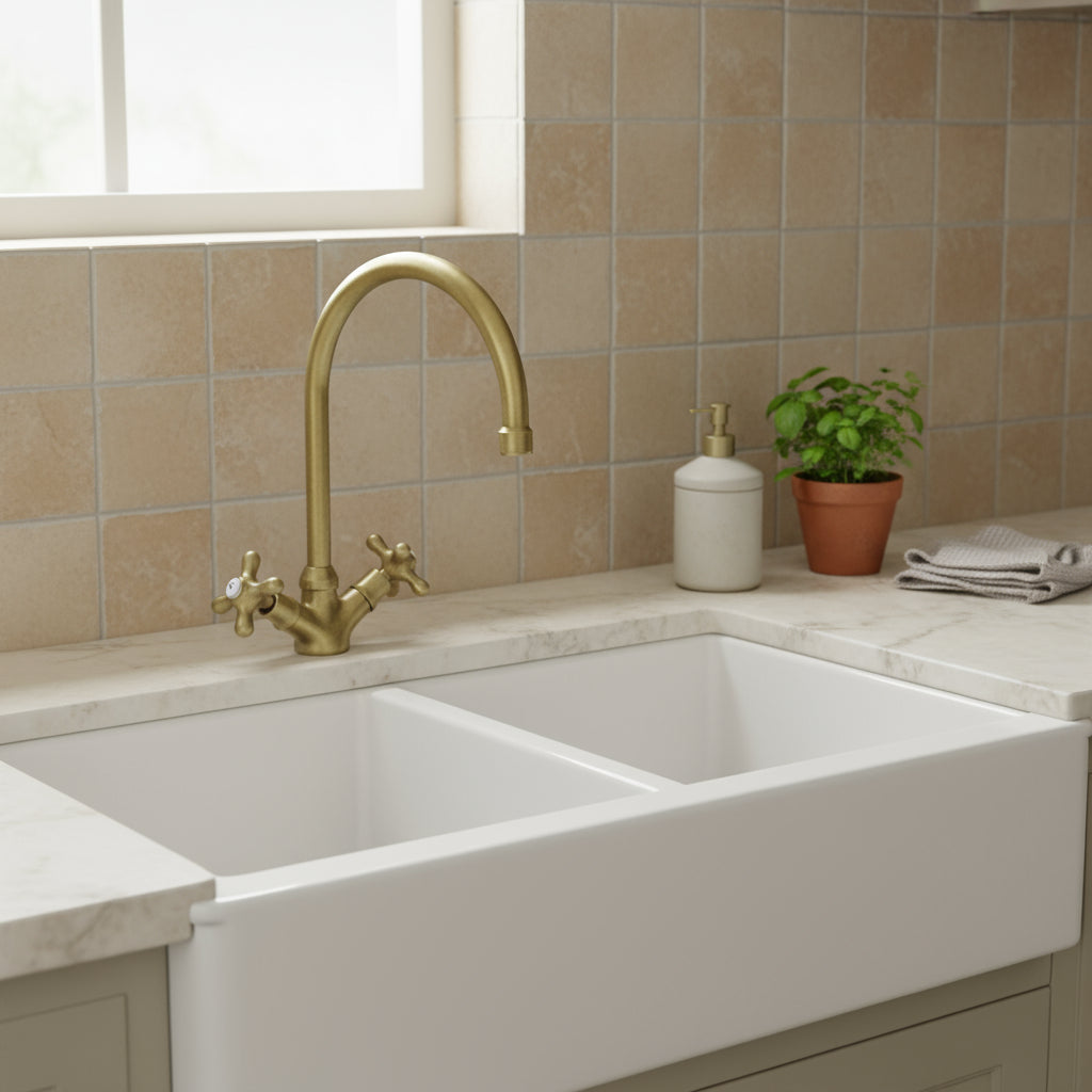 Gruppo monoforo lavello doppia leva serie Iris modello IRV180BR Bronzo Paffoni by CeramicStore | Lo specialista del tuo bagno