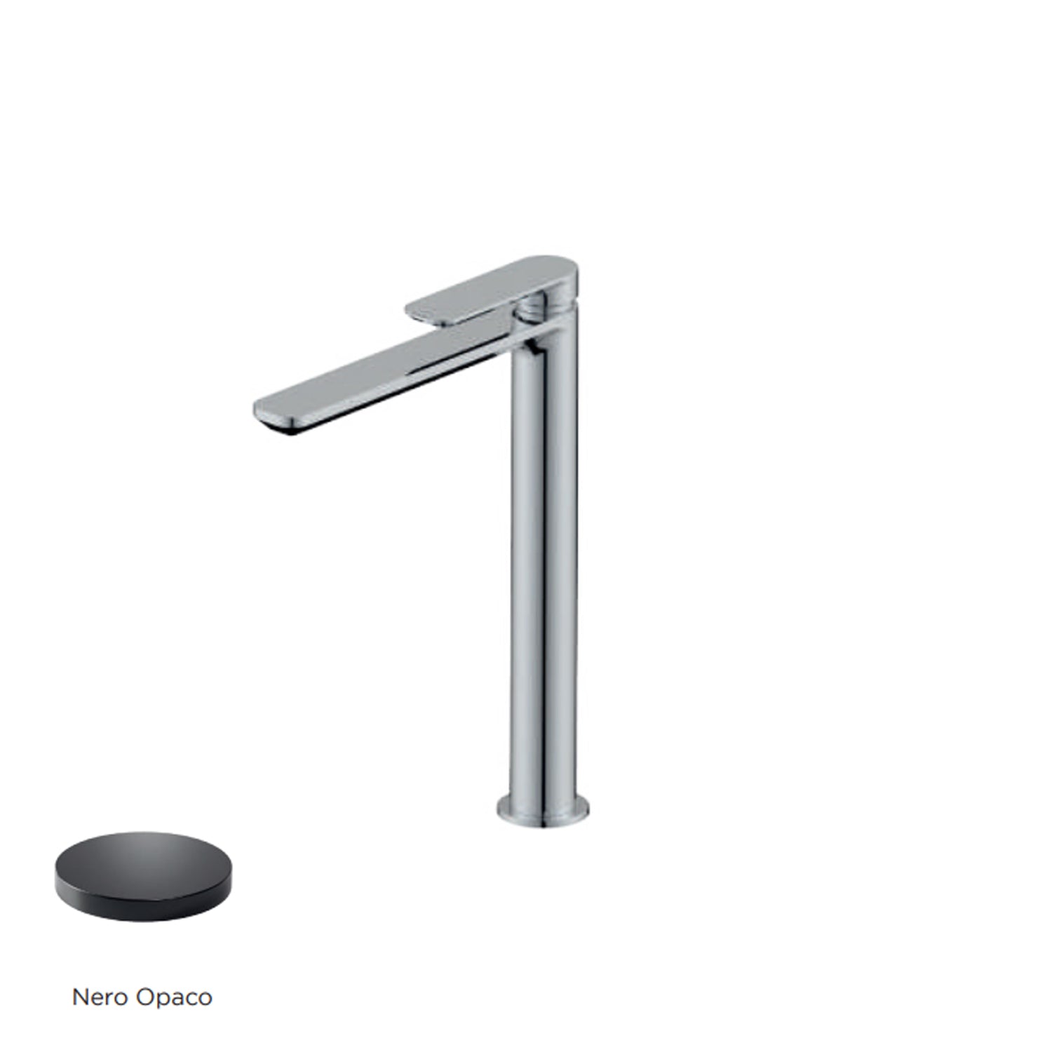 Miscelatore monocomando lavabo alto RubiFlux serie Azzurro - Nero Opaco by CeramicStore | Lo specialista del tuo bagno