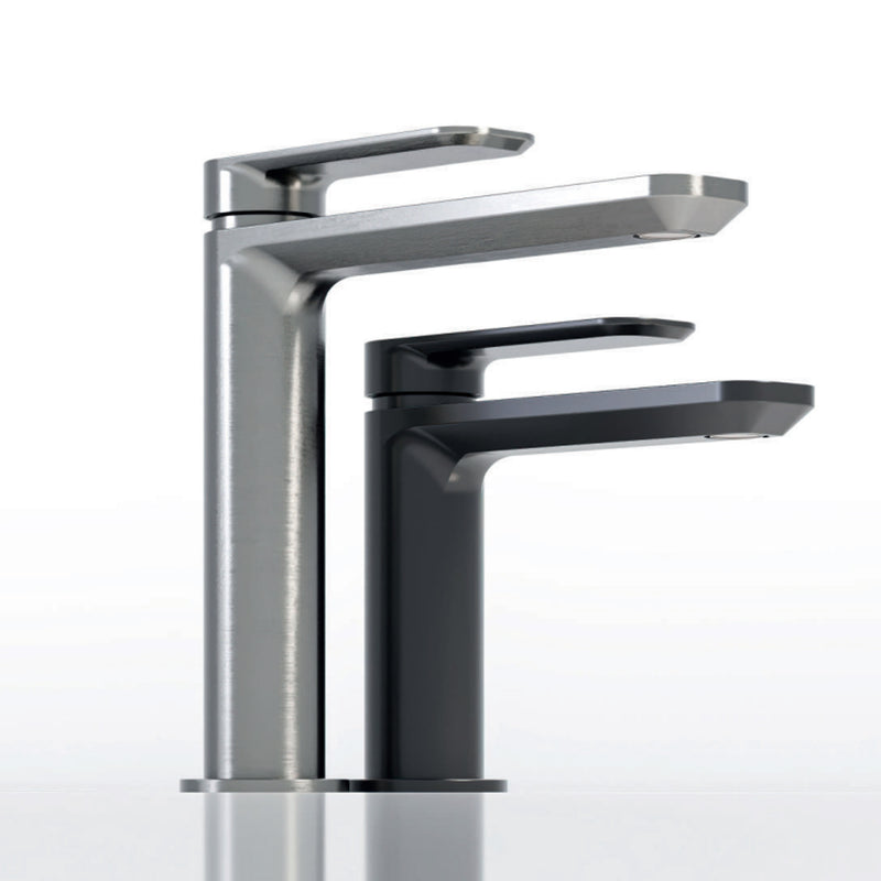 Miscelatore monocomando lavabo bocca lunga RubiFlux serie Azzurro - Satinato by CeramicStore | Lo specialista del tuo bagno