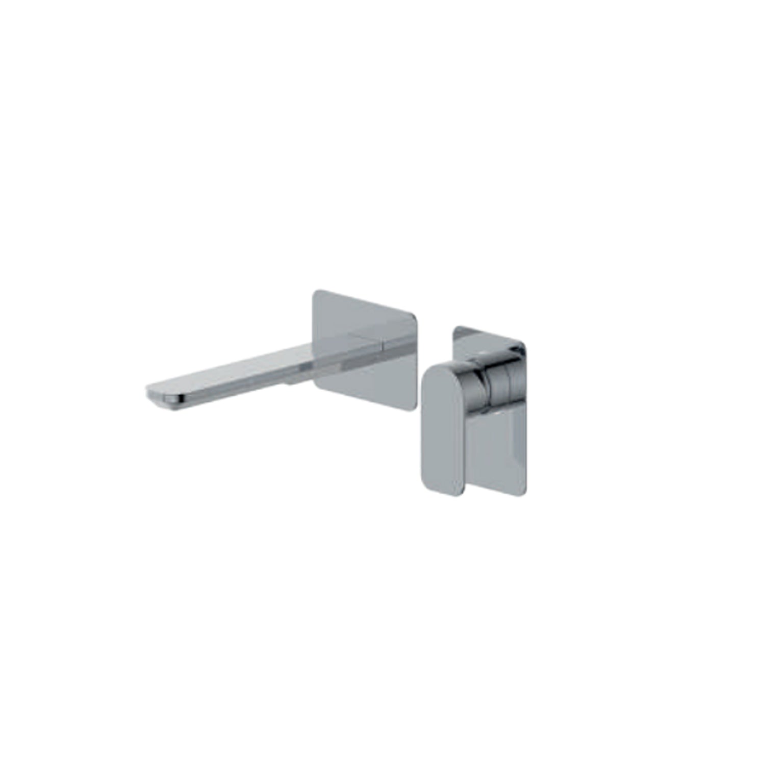 Miscelatore monocomando lavabo murale serie RubiFlux serie Azzurro canna 20 cm - Cromo by CeramicStore | Lo specialista del tuo bagno