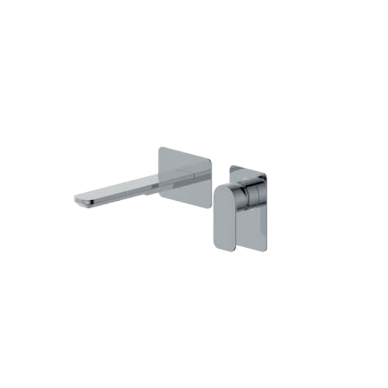 Miscelatore monocomando lavabo murale serie RubiFlux serie Azzurro canna 20 cm - Cromo by CeramicStore | Lo specialista del tuo bagno