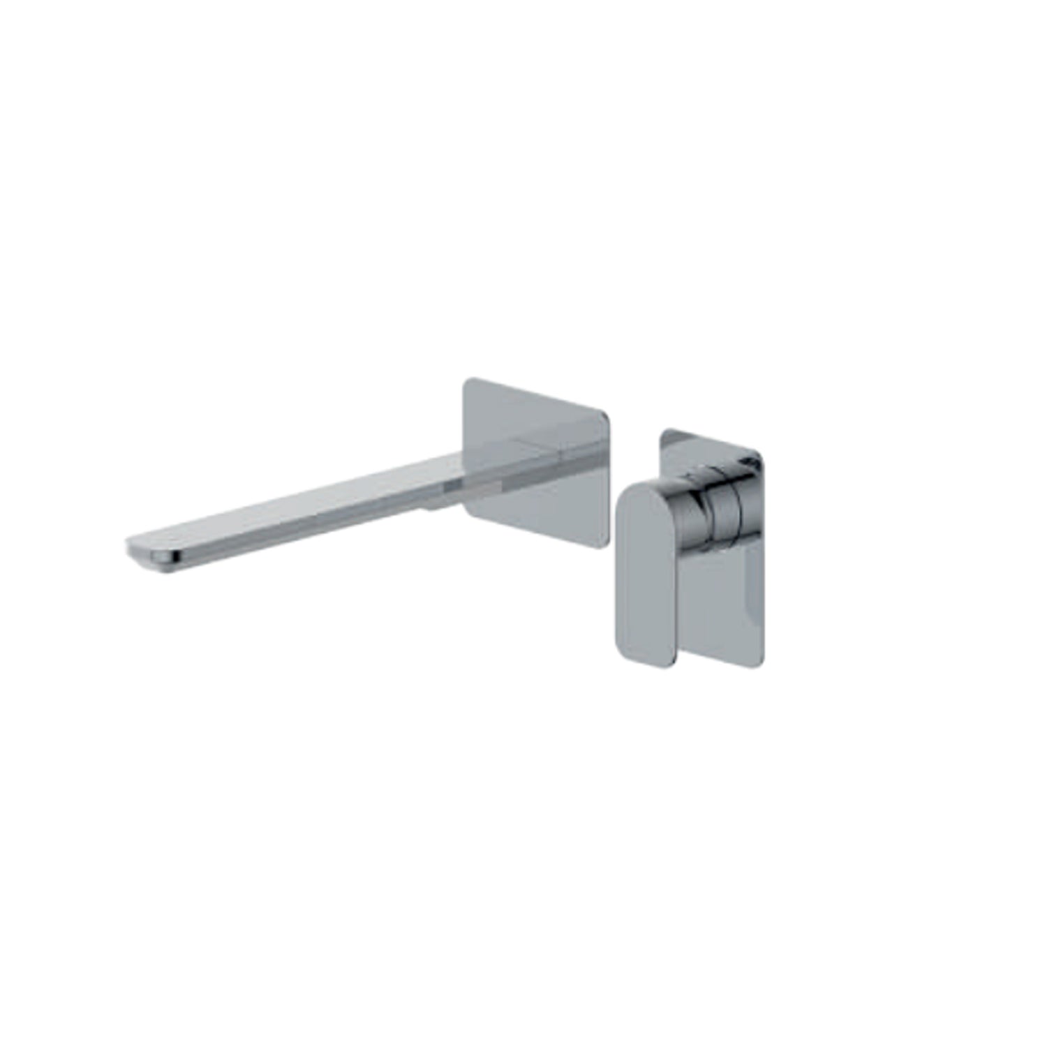 Miscelatore monocomando lavabo murale RubiFlux serie Azzurro canna 25 cm - Cromo by CeramicStore | Lo specialista del tuo bagno