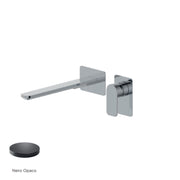 Miscelatore monocomando lavabo murale RubiFlux serie Azzurro canna 25 cm - Nero Opaco by CeramicStore | Lo specialista del tuo bagno