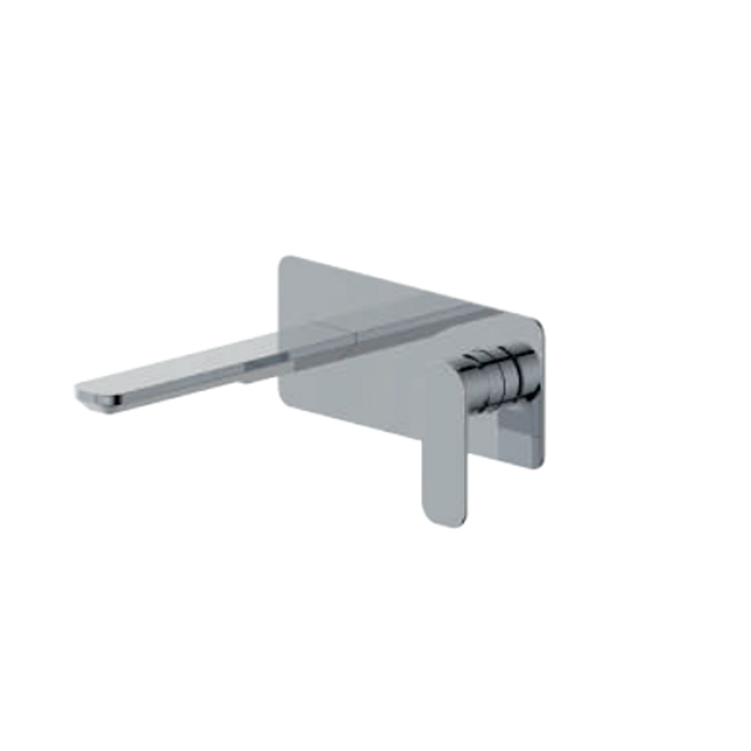 Miscelatore monocomando lavabo murale con piastra RubiFlux serie Azzurro canna 20 cm - Cromo by CeramicStore | Lo specialista del tuo bagno