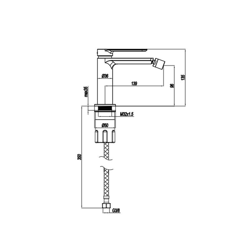 Miscelatore monocomando bidet RubiFlux serie Azzurro - Satinato by CeramicStore | Lo specialista del tuo bagno