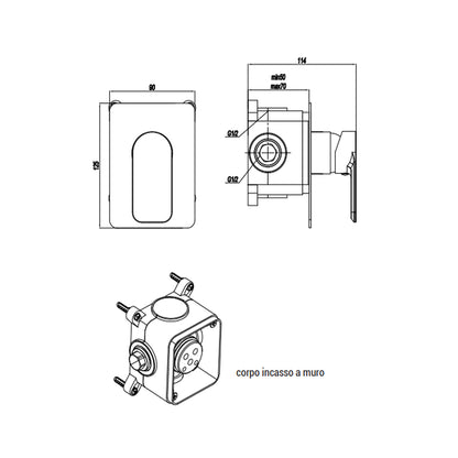 Miscelatore monocomando da incasso per doccia RubiFlux serie Azzurro - Satinato by CeramicStore | Lo specialista del tuo bagno