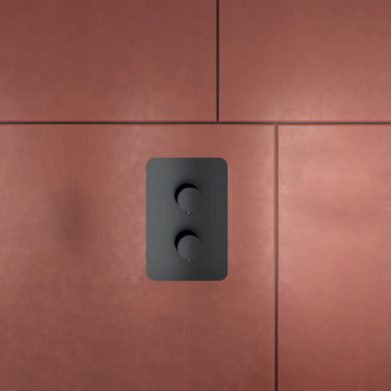 Miscelatore monocomando incasso termostatico con deviatore RubiFlux serie Azzurro - Nero Opaco by CeramicStore | Lo specialista del tuo bagno