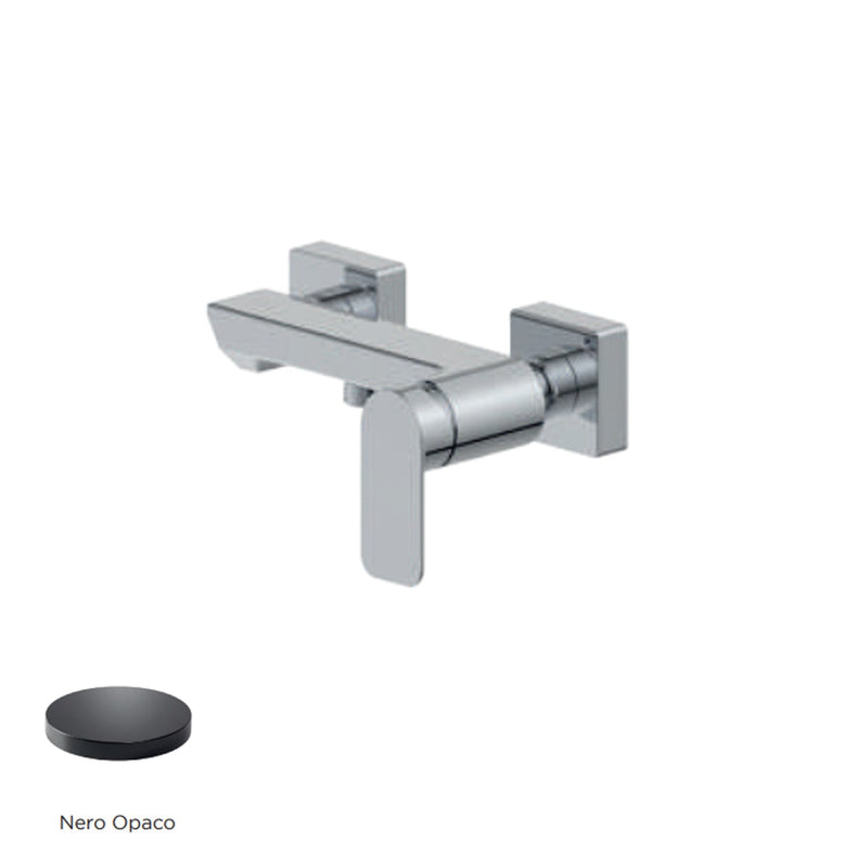 Mezclador monomando externo para ducha RubiFlux serie Azzurro - Negro Opaco