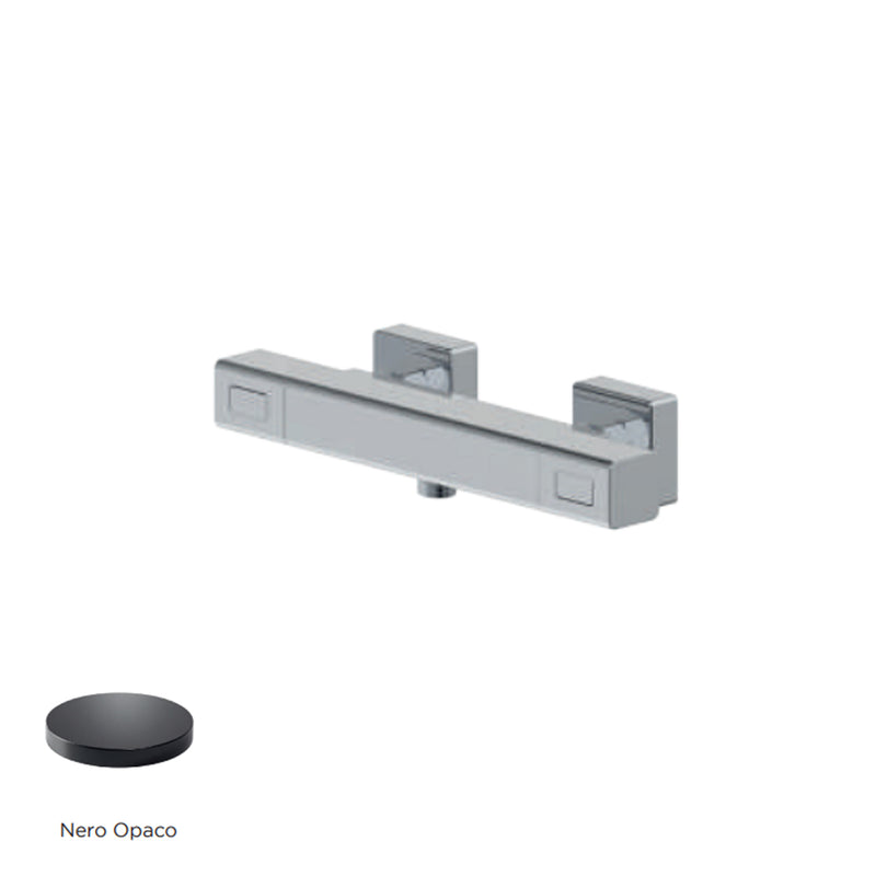 Miscelatore monocomando esterno termostatico per doccia RubiFlux serie Azzurro - Nero Opaco by CeramicStore | Lo specialista del tuo bagno