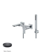 Miscelatore monocomando esterno per vasca con kit doccino RubiFlux serie Azzurro - Nero Opaco by CeramicStore | Lo specialista del tuo bagno
