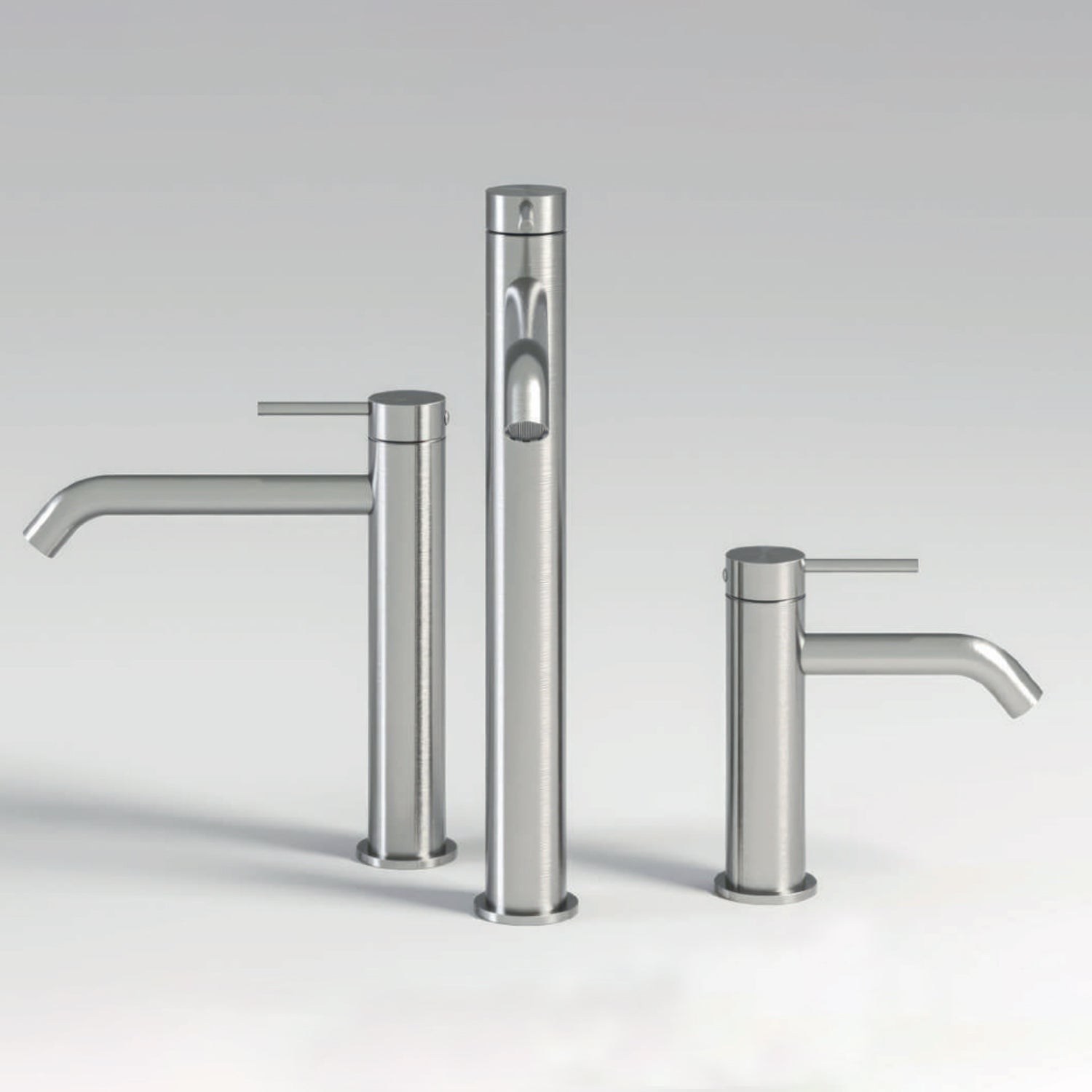 Miscelatore monocomando lavabo alto RubiFlux serie Aria - Acciaio satinato by CeramicStore | Lo specialista del tuo bagno