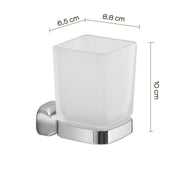 Portaspazzolini a parete in Acciaio Inox e Vetro Satinato Gedy serie Stelvio - Cromato