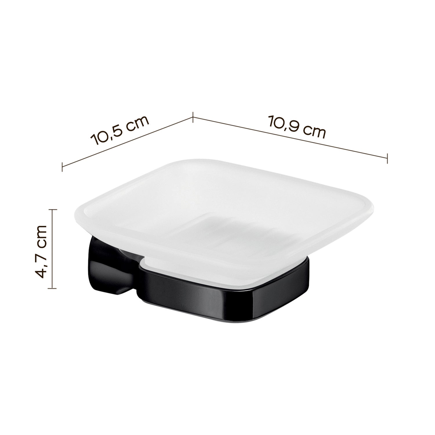 Portasapone a parete in Acciaio Inox e Vetro Satinato Gedy serie Stelvio - Nero Matt by CeramicStore | Lo specialista del tuo bagno