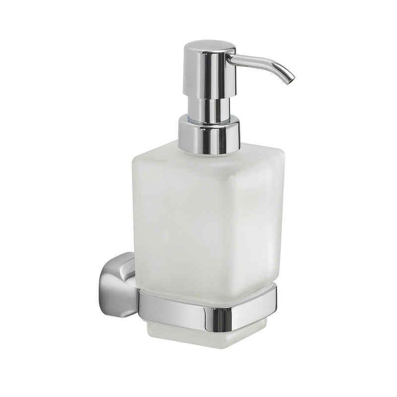 Dispenser sapone a parete in Acciaio Inox e Vetro Satinato Gedy serie Stelvio - Cromato by CeramicStore | Lo specialista del tuo bagno
