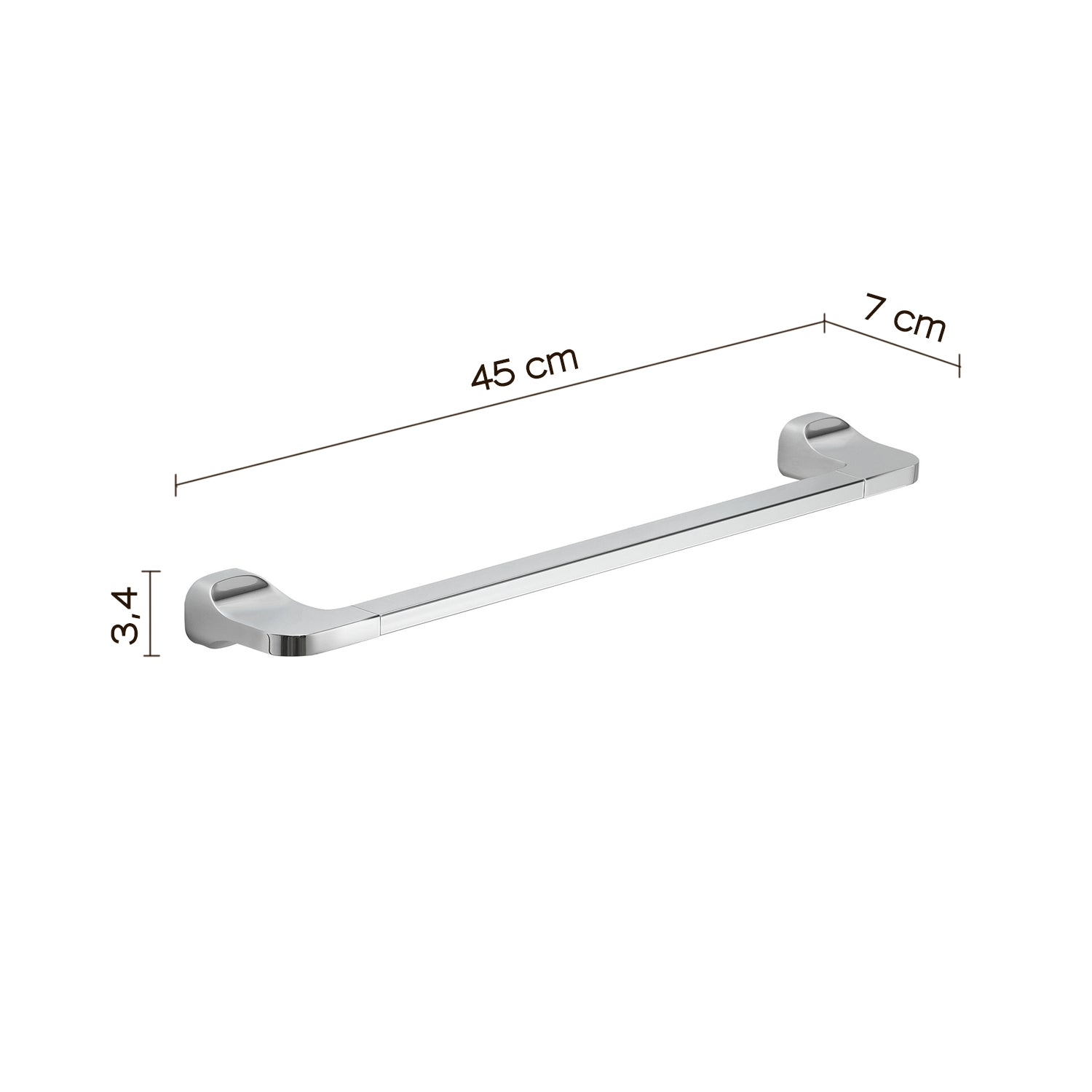 Porta asciugamani 45 cm in Acciaio Inox Gedy serie Stelvio - Cromato by CeramicStore | Lo specialista del tuo bagno