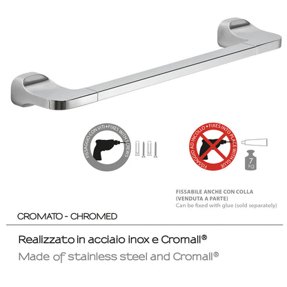 Porta asciugamani 45 cm in Acciaio Inox Gedy serie Stelvio - Cromato by CeramicStore | Lo specialista del tuo bagno