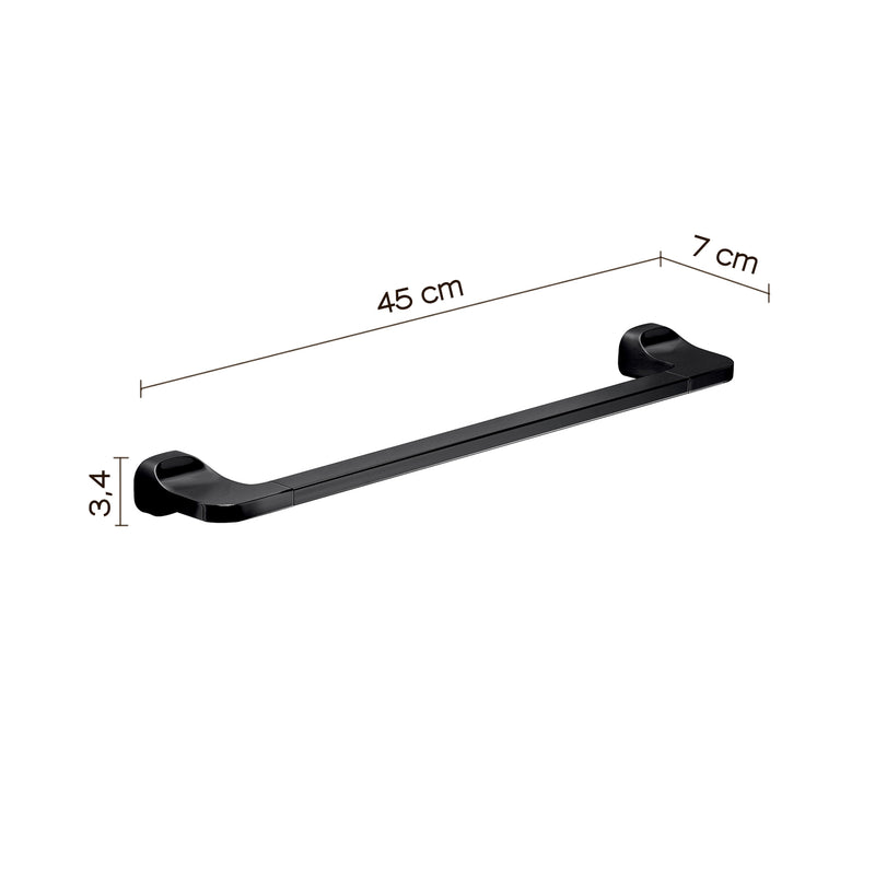 Porta asciugamani 45 cm in Acciaio Inox Gedy serie Stelvio - Nero Matt by CeramicStore | Lo specialista del tuo bagno