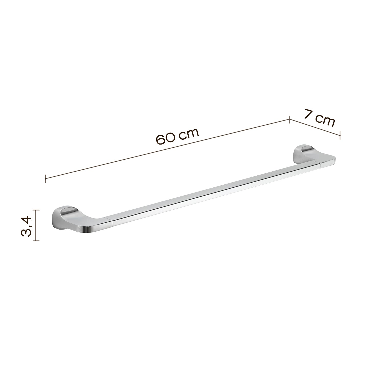 Porta asciugamani 60 cm in Acciaio Inox Gedy serie Stelvio - Cromato by CeramicStore | Lo specialista del tuo bagno