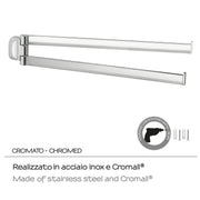 Porta asciugamani a snodo in Acciaio Inox Gedy serie Stelvio - Cromato by CeramicStore | Lo specialista del tuo bagno
