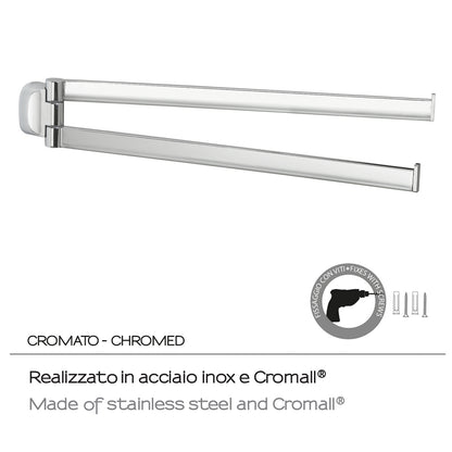 Porta asciugamani a snodo in Acciaio Inox Gedy serie Stelvio - Cromato by CeramicStore | Lo specialista del tuo bagno