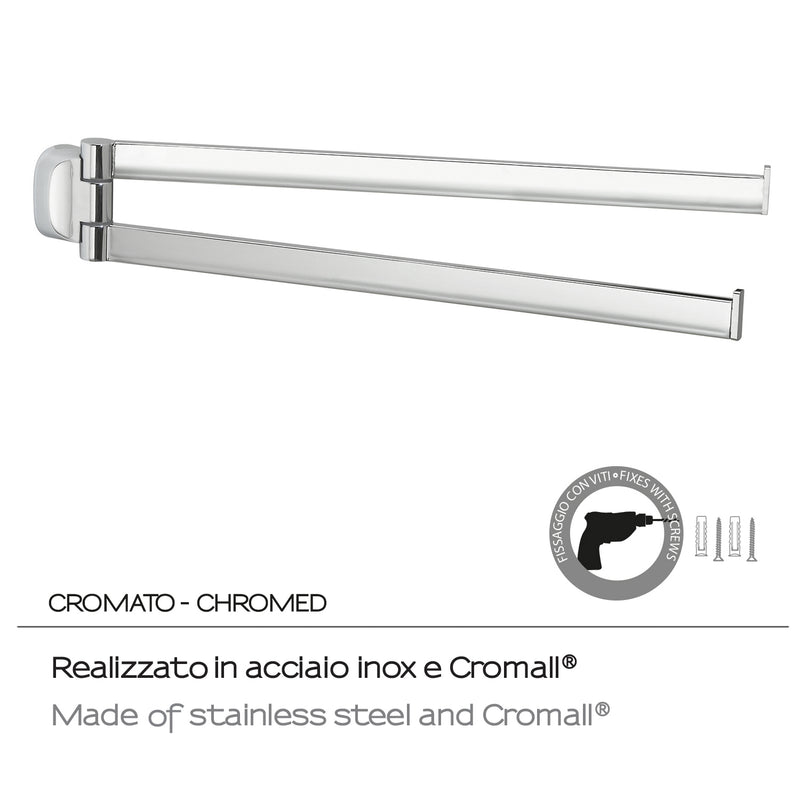 Porta asciugamani a snodo in Acciaio Inox Gedy serie Stelvio - Cromato by CeramicStore | Lo specialista del tuo bagno