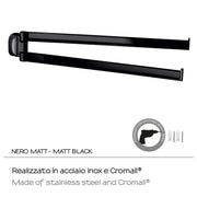 Porta asciugamani a snodo in Acciaio Inox Gedy serie Stelvio - Nero Matt by CeramicStore | Lo specialista del tuo bagno