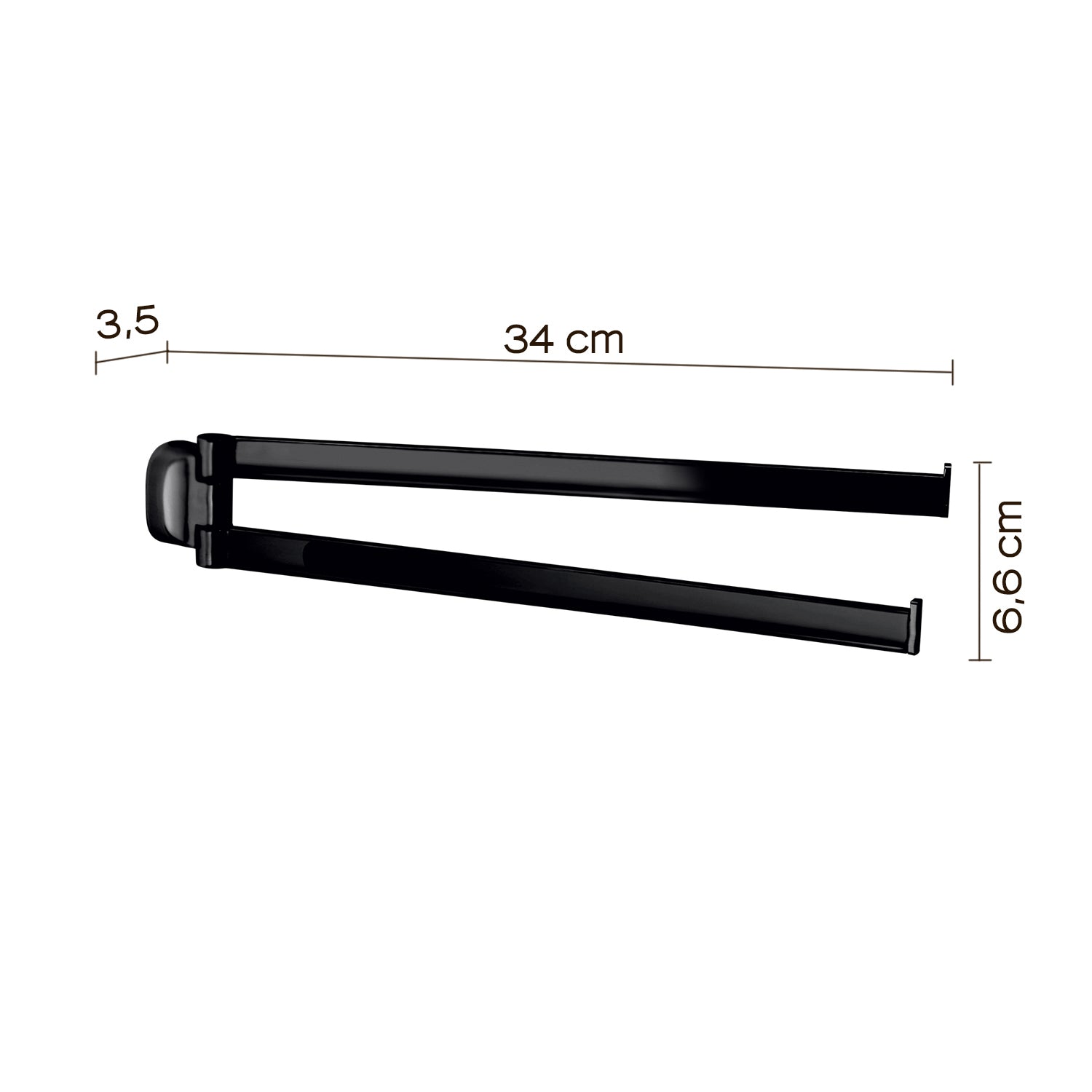 Porta asciugamani a snodo in Acciaio Inox Gedy serie Stelvio - Nero Matt by CeramicStore | Lo specialista del tuo bagno
