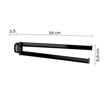 Porta asciugamani a snodo in Acciaio Inox Gedy serie Stelvio - Nero Matt by CeramicStore | Lo specialista del tuo bagno