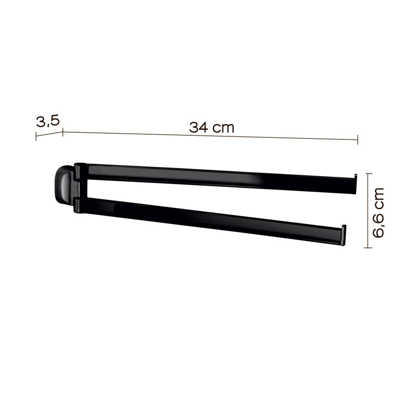 Porta asciugamani a snodo in Acciaio Inox Gedy serie Stelvio - Nero Matt by CeramicStore | Lo specialista del tuo bagno