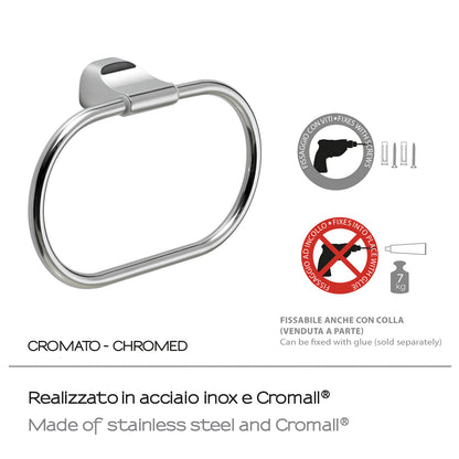 Porta asciugamani ad anello in Acciaio Inox Gedy serie Stelvio - Cromato by CeramicStore | Lo specialista del tuo bagno