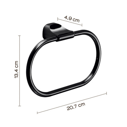 Porta asciugamani ad anello in Acciaio Inox Gedy serie Stelvio - Nero Matt by CeramicStore | Lo specialista del tuo bagno