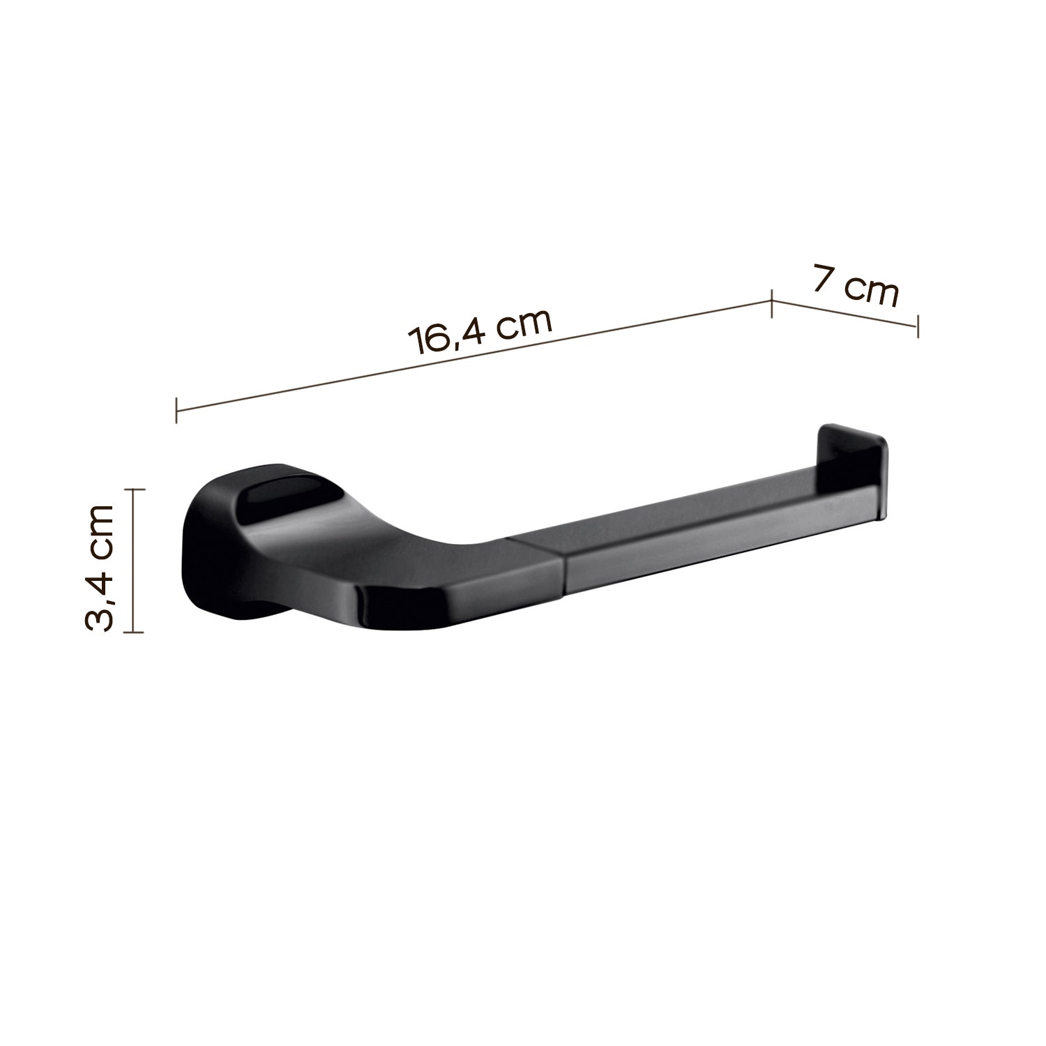 Portarotolo a parete in Acciaio Inox Gedy serie Stelvio - Nero Matt
