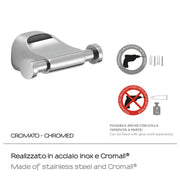 Appendiabiti doppio a parete in Acciaio Inox Gedy serie Stelvio - Cromato by CeramicStore | Lo specialista del tuo bagno