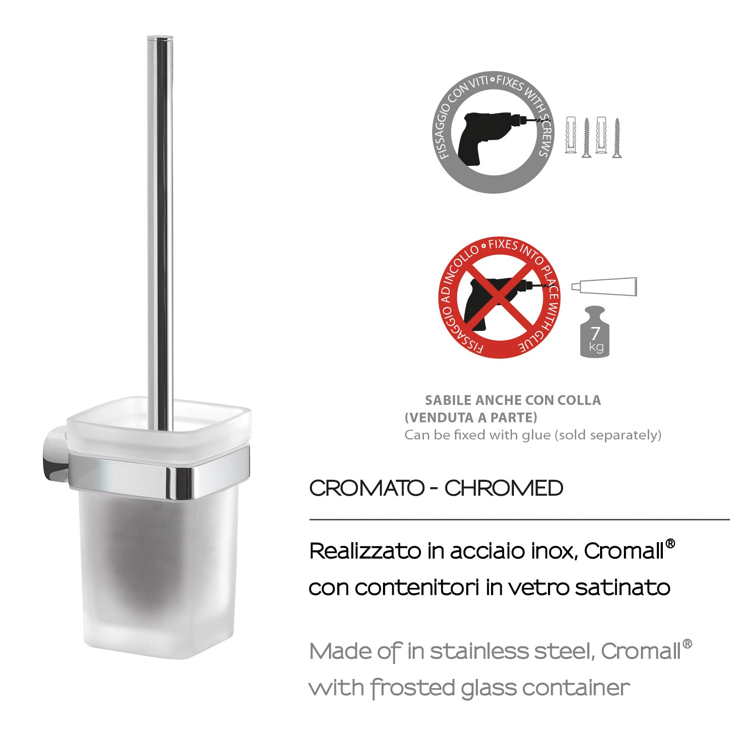 Scopino a parete in Acciaio Inox Gedy serie Stelvio - Cromato by CeramicStore | Lo specialista del tuo bagno