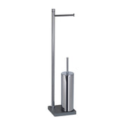Piantana in Acciaio Inox con portarotolo e scopino Gedy serie Trilly - Grigio