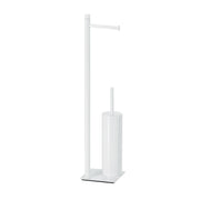 Piantana in Acciaio Inox con portarotolo e scopino Gedy serie Trilly - Bianco