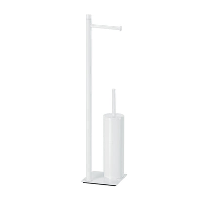 Piantana in Acciaio Inox con portarotolo e scopino Gedy serie Trilly - Bianco